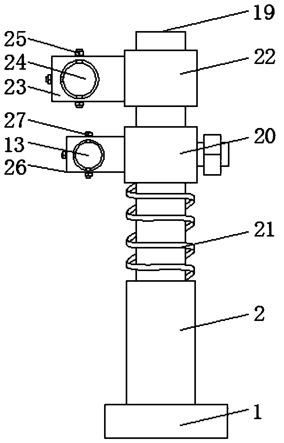 A sewage suction device for high-density shrimp ponds