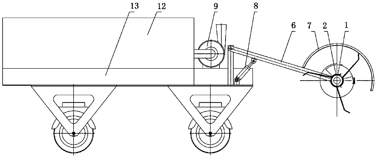 Internal suction type hollow shaft rotary chrysanthemum picking machine and picking method thereof