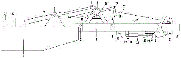 Folding belt transport device of self-unloading sand transport ship