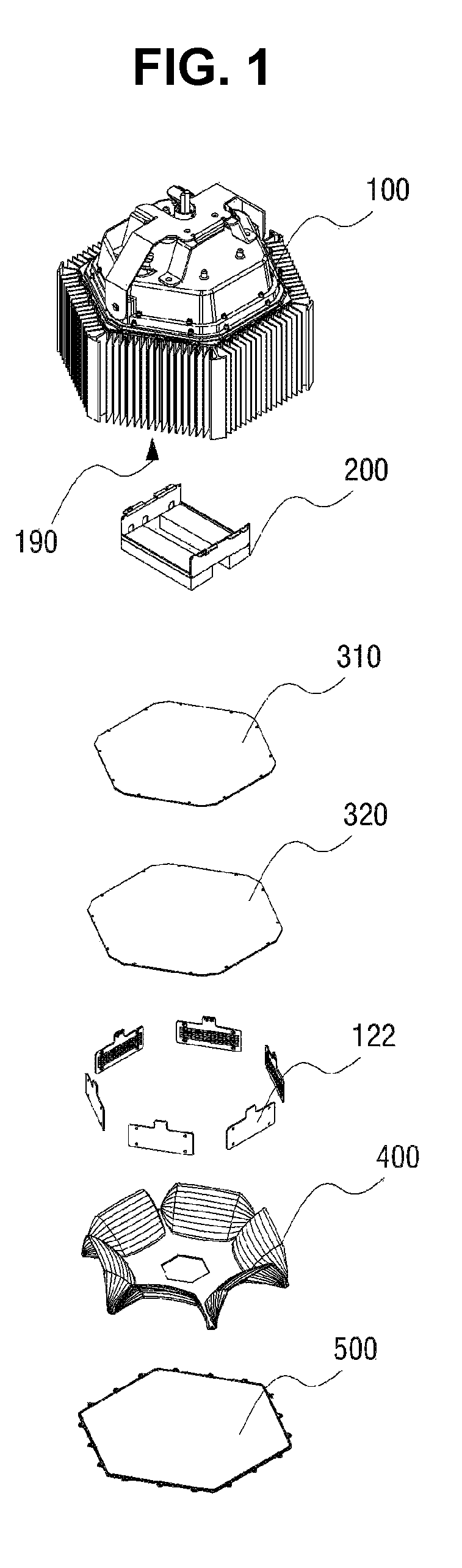 LED illumination device for spotlighting