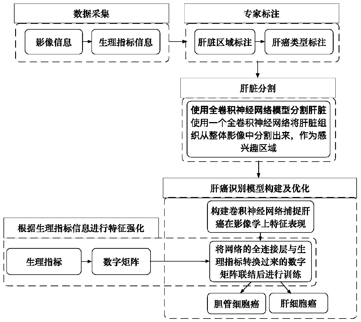 Automatic liver tumor classification method and device based on physiological indexes and image fusion