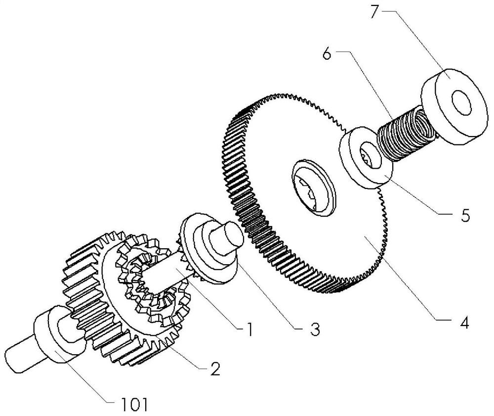 A non-impact gear clutch structure