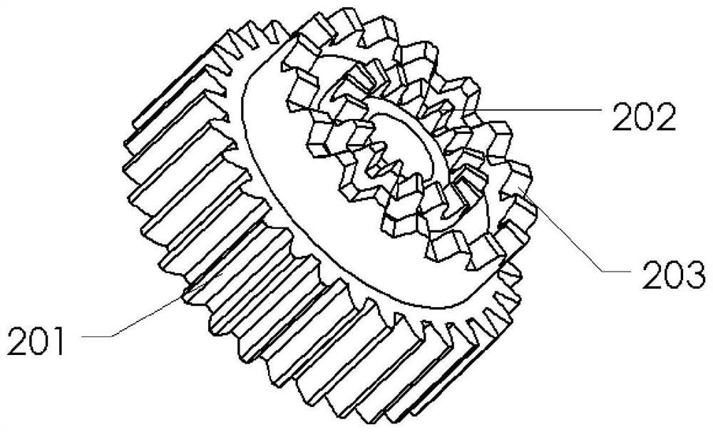 A non-impact gear clutch structure