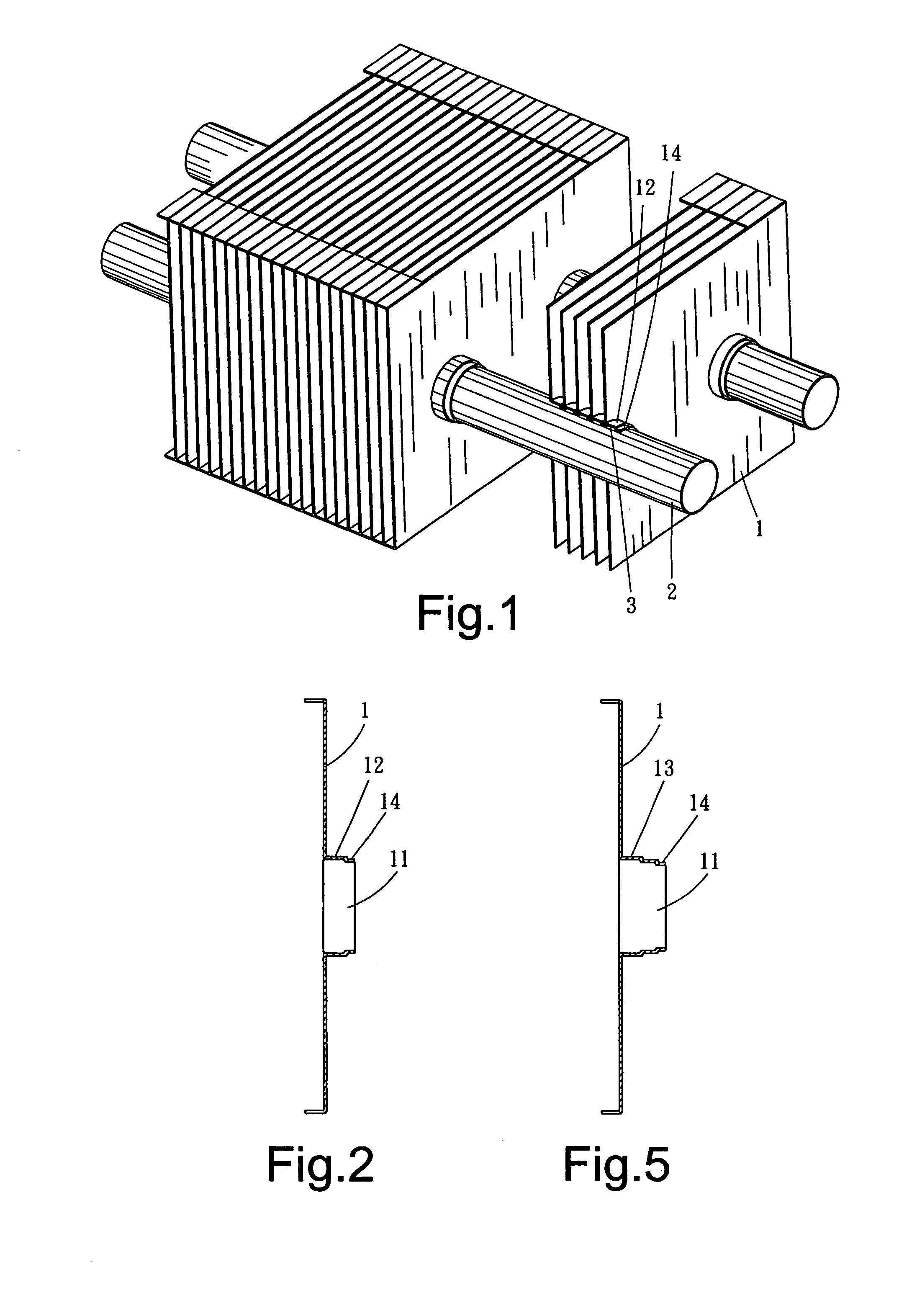 Assembled configuration of cooling fins and heat pipes