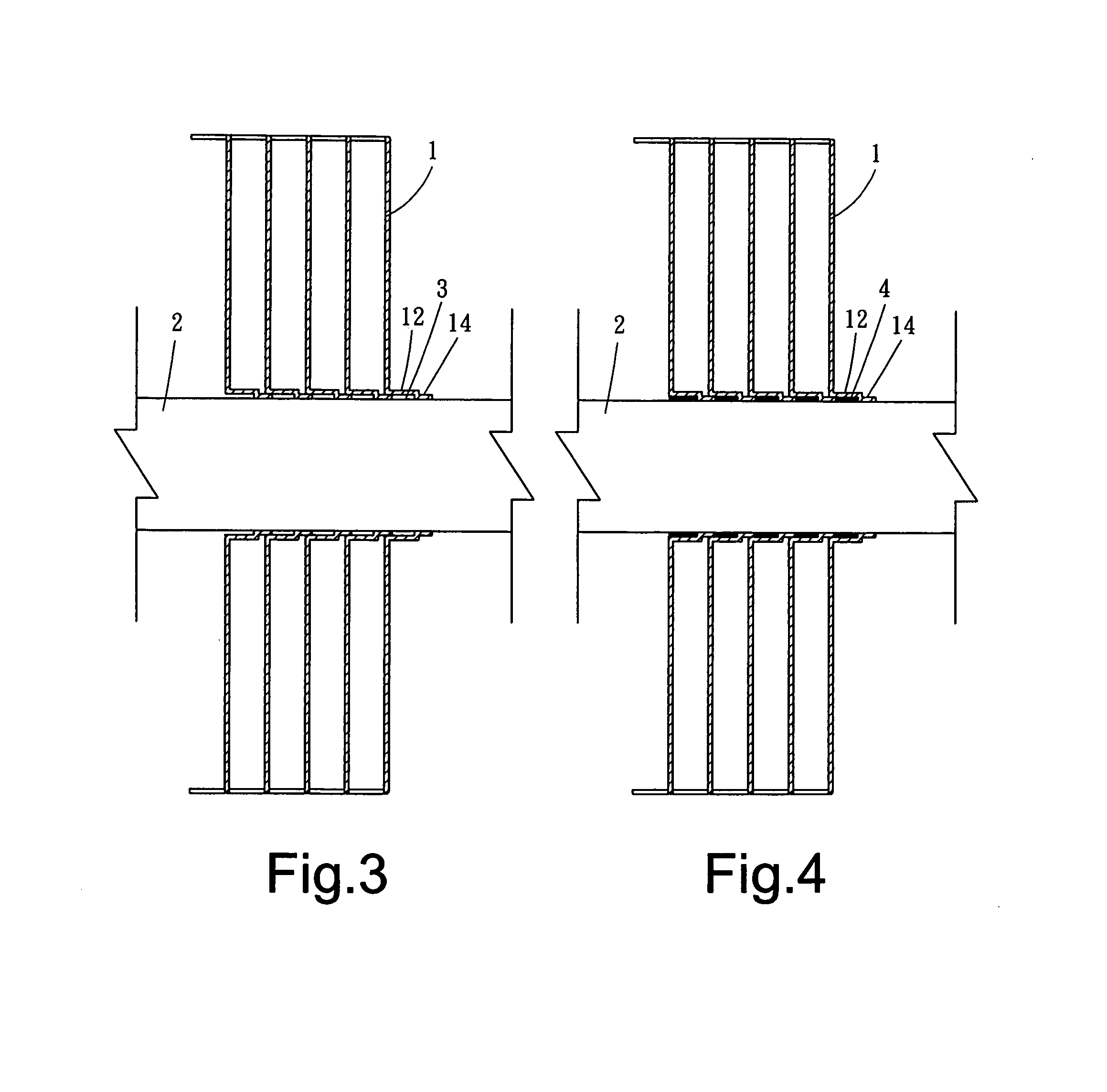 Assembled configuration of cooling fins and heat pipes