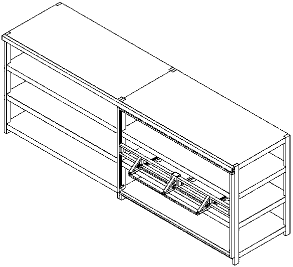 Device for taking materials from shelf