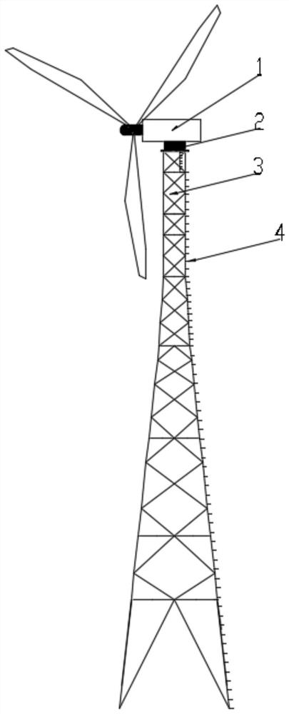 Steel tube tower type fan combined structure