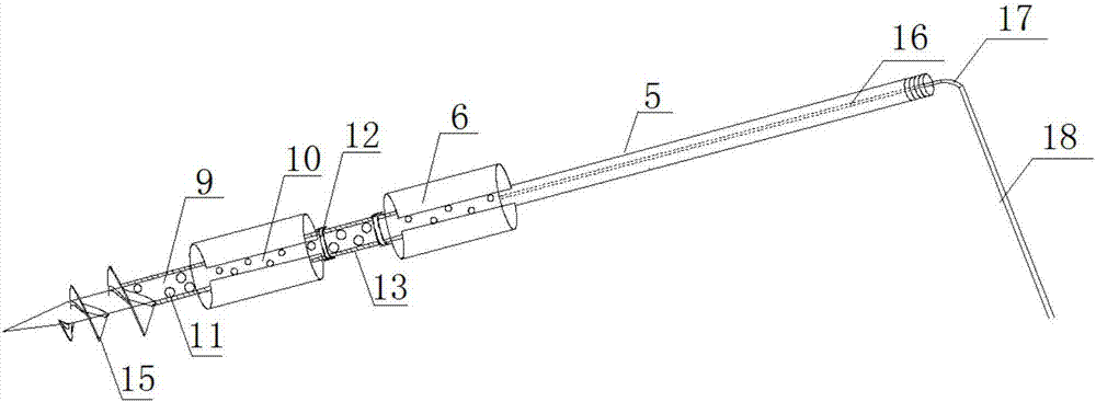 Self-draining string type underreamed anchor supporting structure and construction method