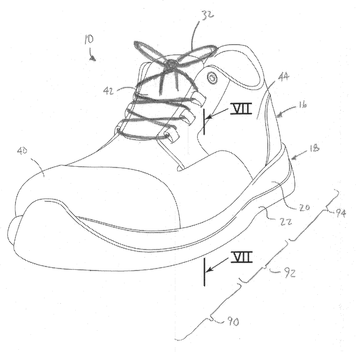 Static dissipating and conductive footwear
