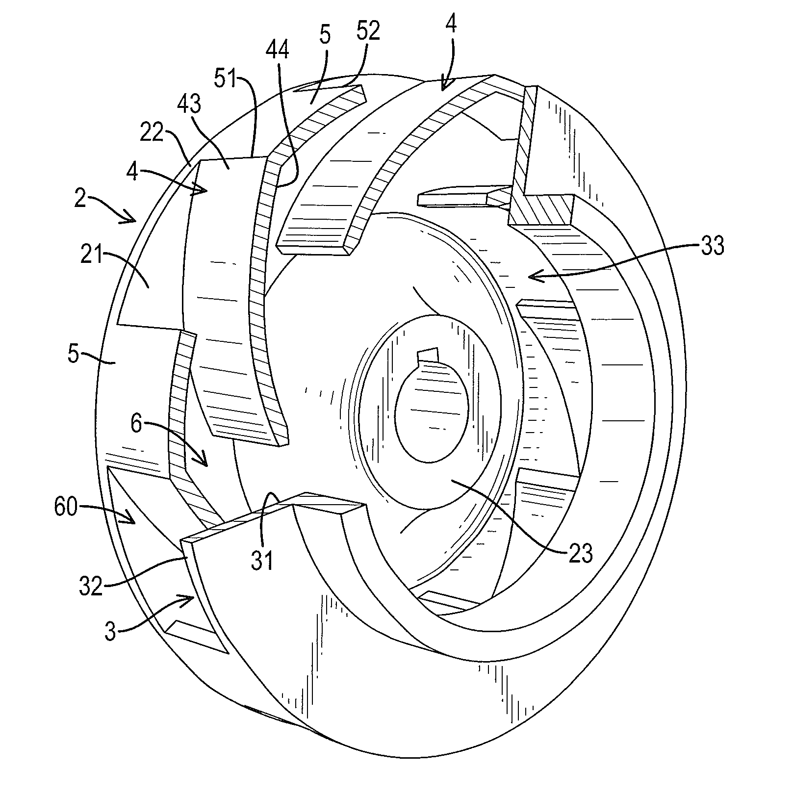 Low-Turbulence Impeller for a Fluid Pump