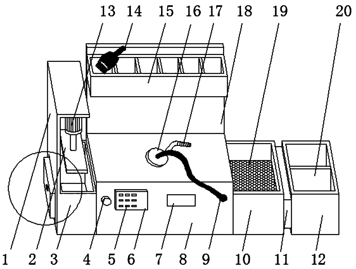 Safe chip removal device of numerical control equipment