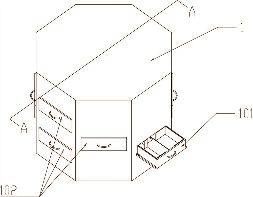 A cabinet for accounting bookkeeping