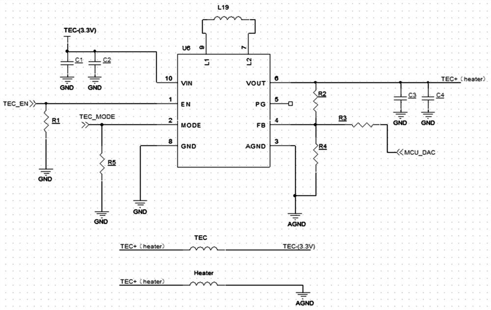 Circuit compatible with TEC and Header in optical module and application method