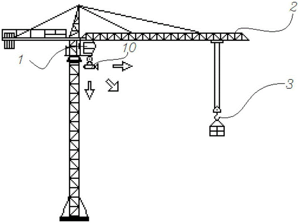 Tower crane video surveillance control device, method, system and tower crane