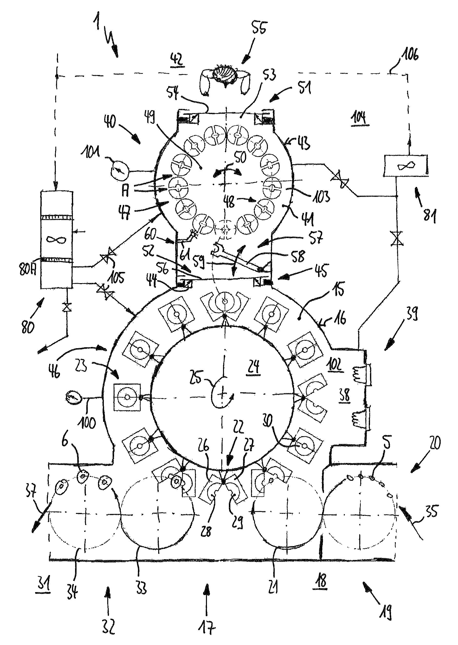 Blow moulding machine, method of exchanging blow moulding station components and beverage filling plant and/or beverage container production plant