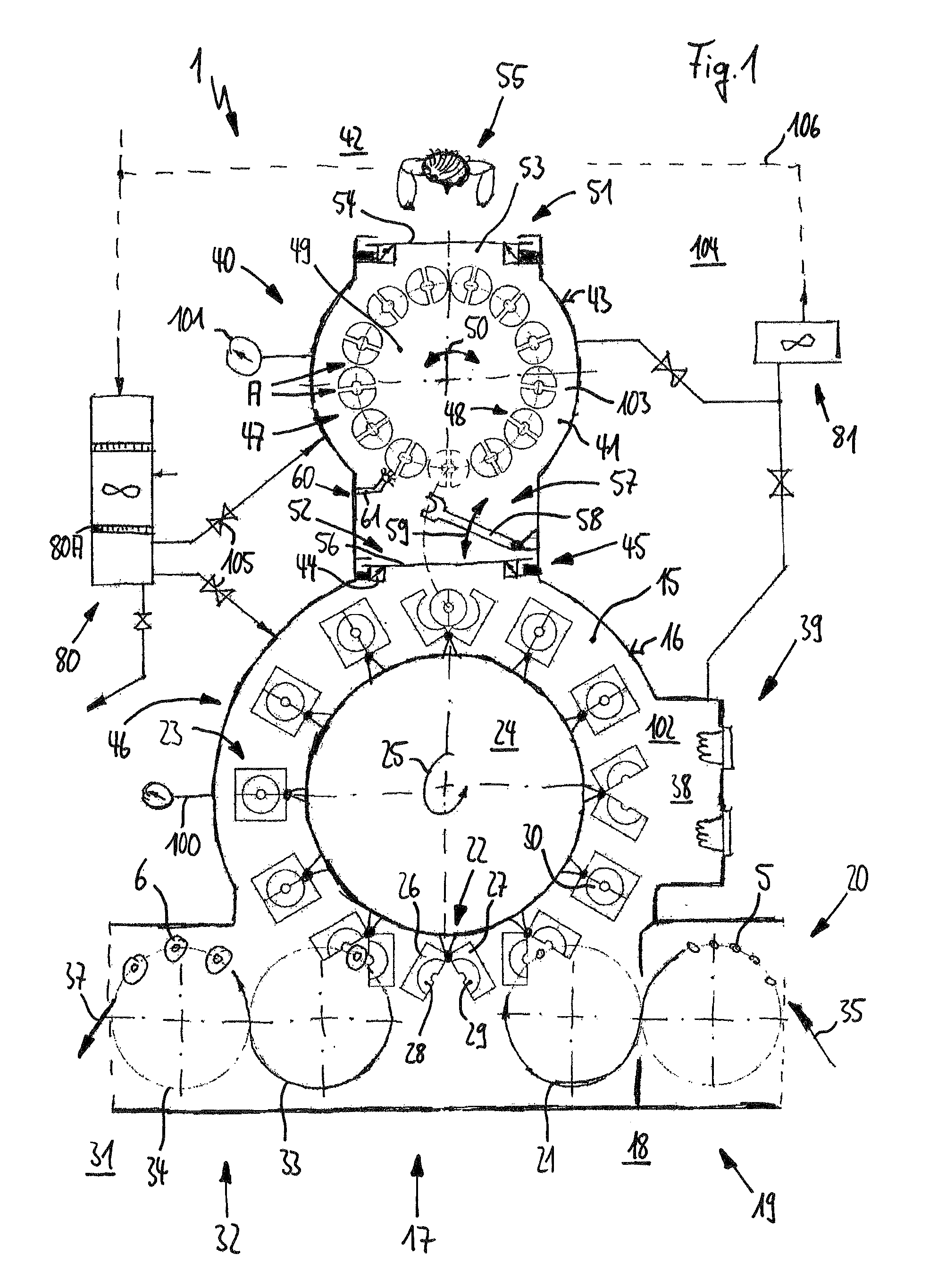 Blow moulding machine, method of exchanging blow moulding station components and beverage filling plant and/or beverage container production plant