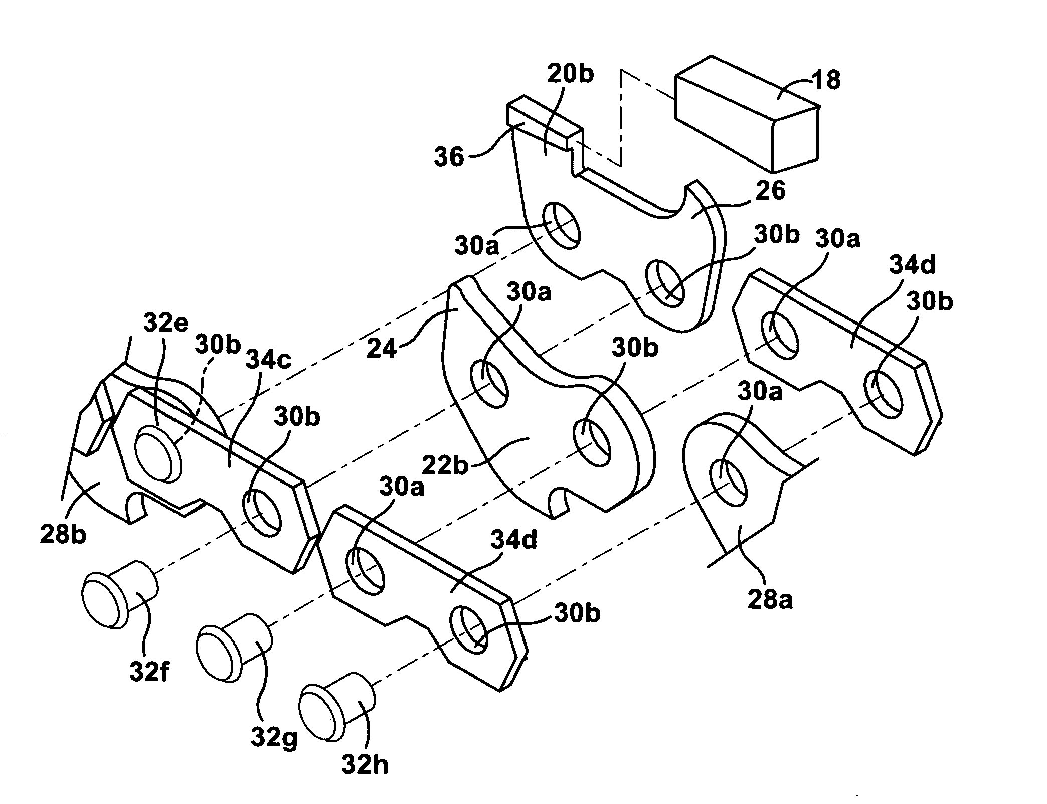 Components having sharp edge made of sintered particulate material