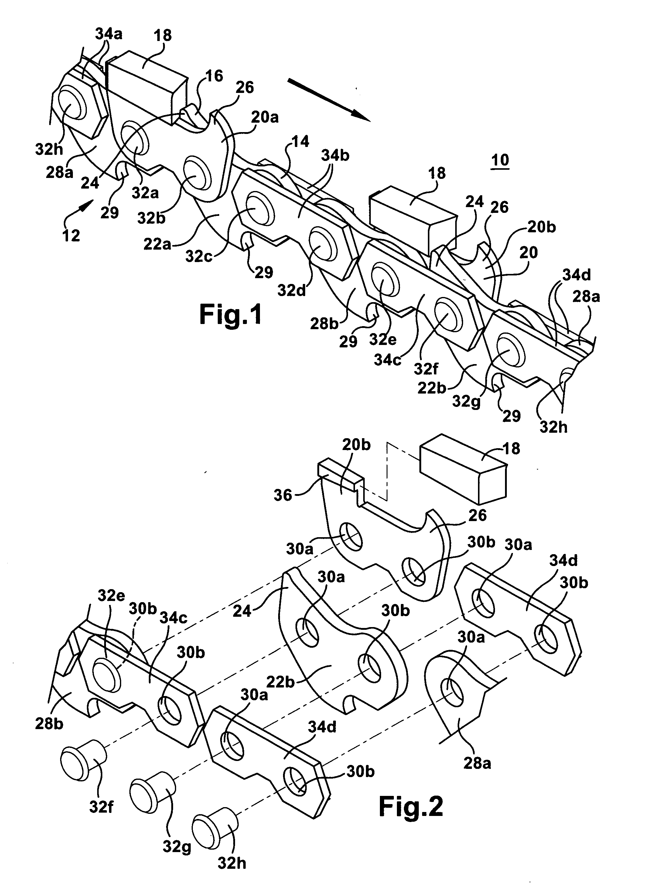 Components having sharp edge made of sintered particulate material