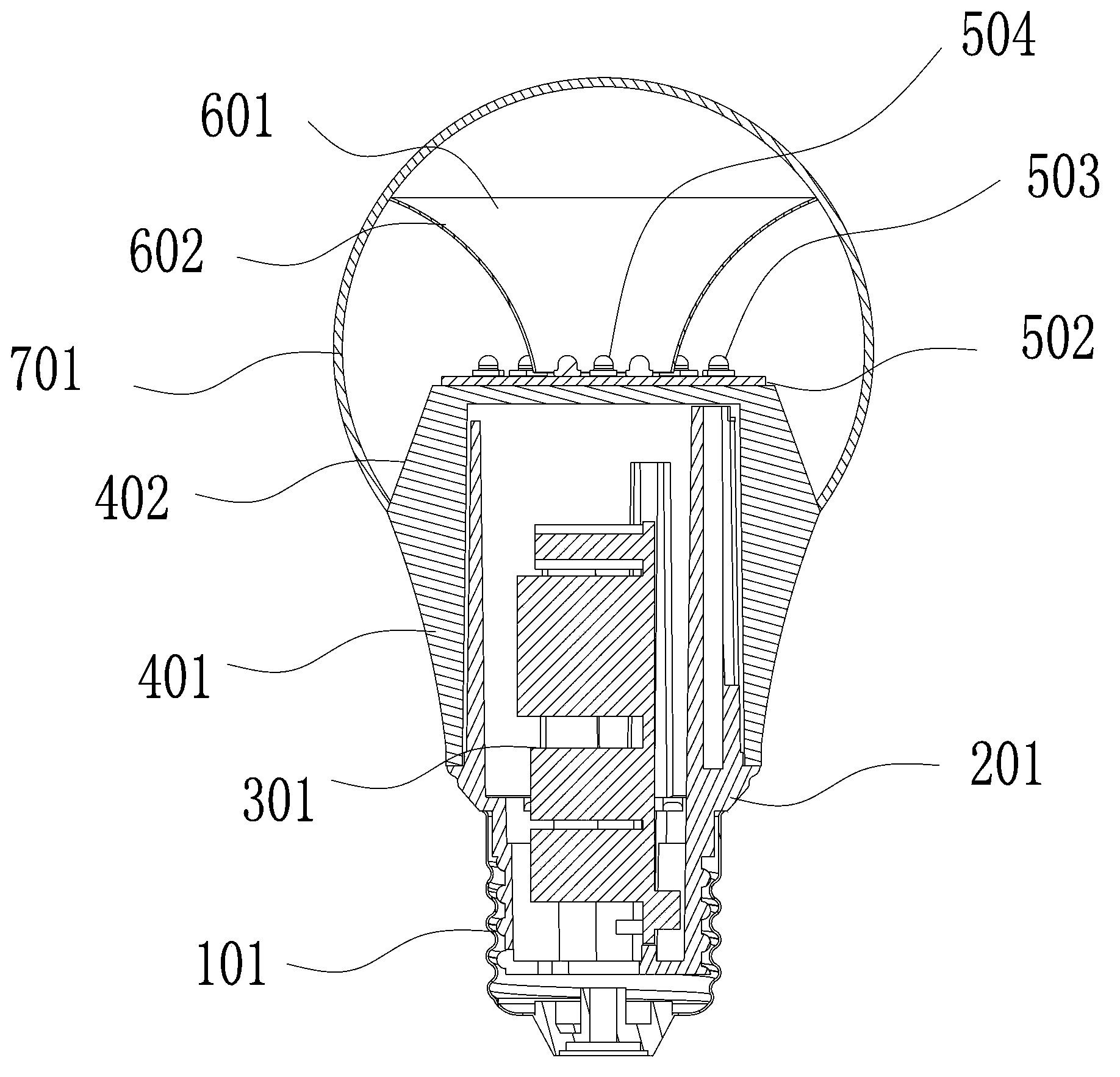 Full-light-distribution LED bulb