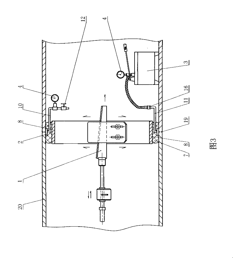 Pipeline pressure test method and device