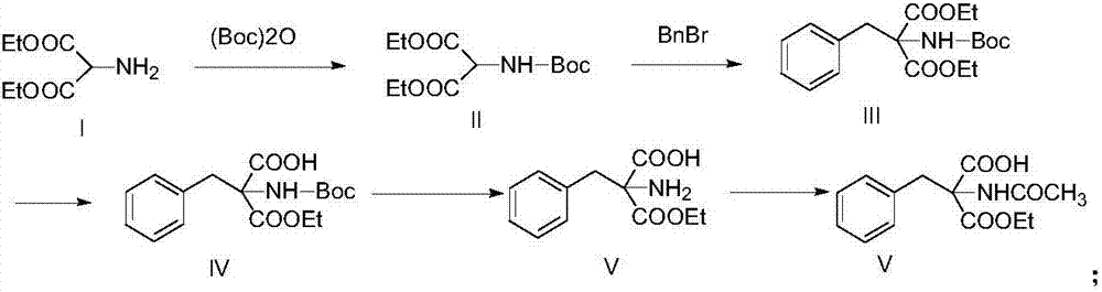 Synthetic method of monoamino inhibitor intermediate monoethyl 2-acetylamino-2-benzylmalonate