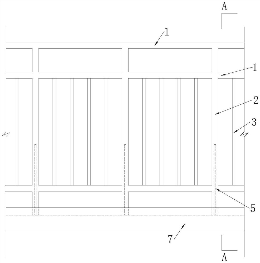 Vertical guardrail reinforcing and mounting structure