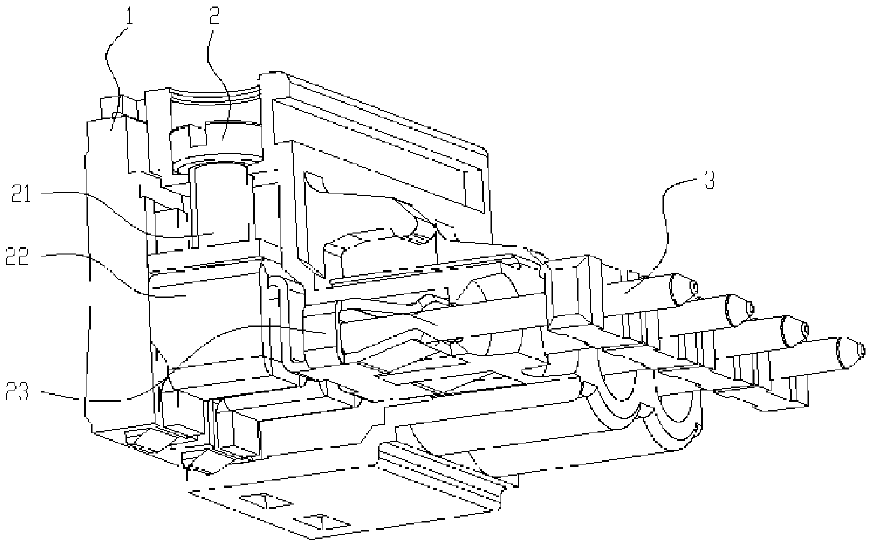 Internal-bridging connection terminal structure