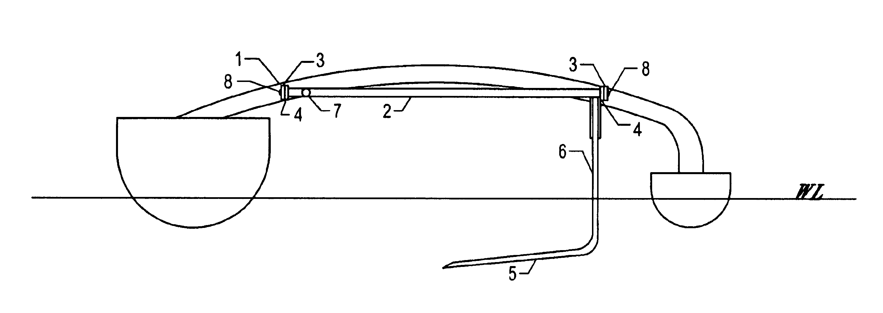 Manual hydrofoil and spar truss assembly for wind powered watercraft
