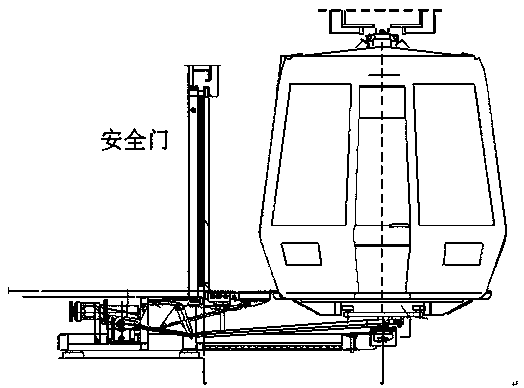 Suspension type vehicle platform parking linkage locking device