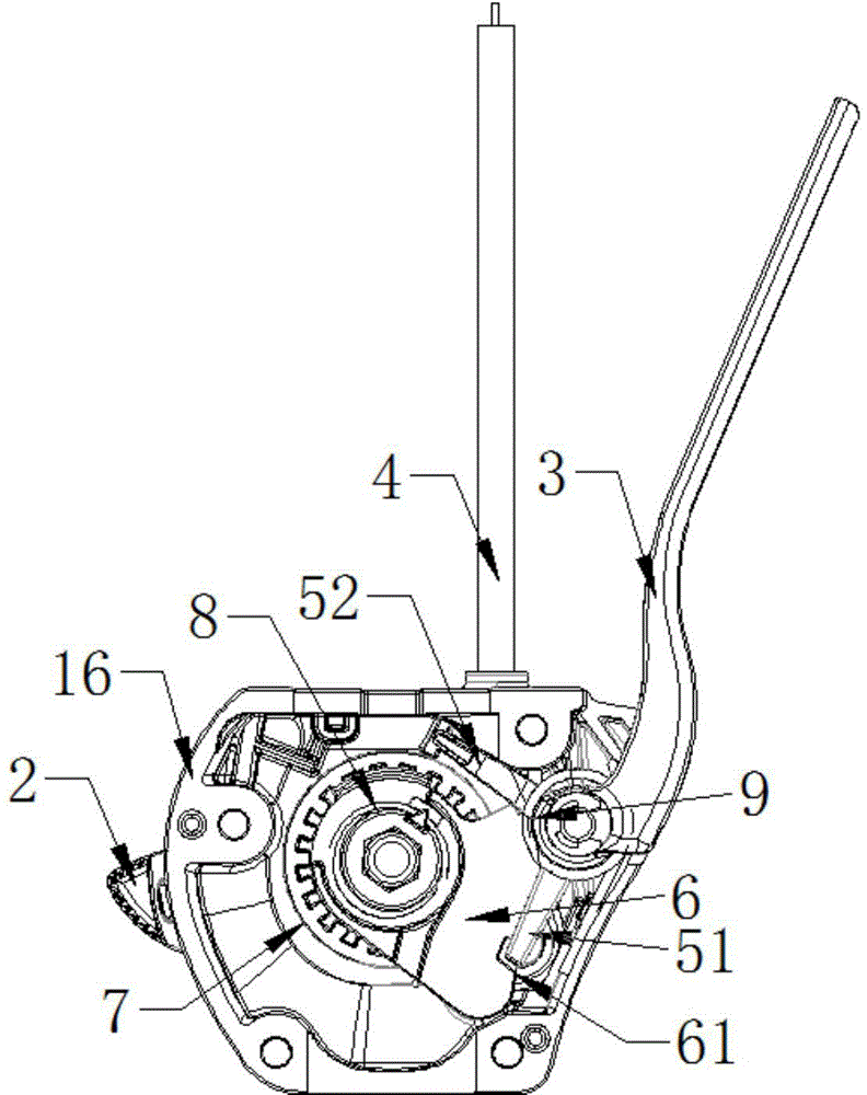 Accelerator operation handle device for engineering machinery