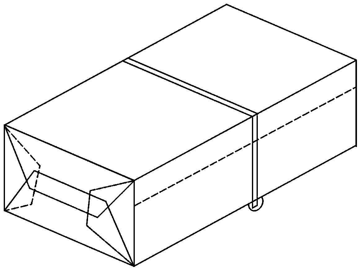 Rolled tearing paste piece, outer packaging film and boxed product