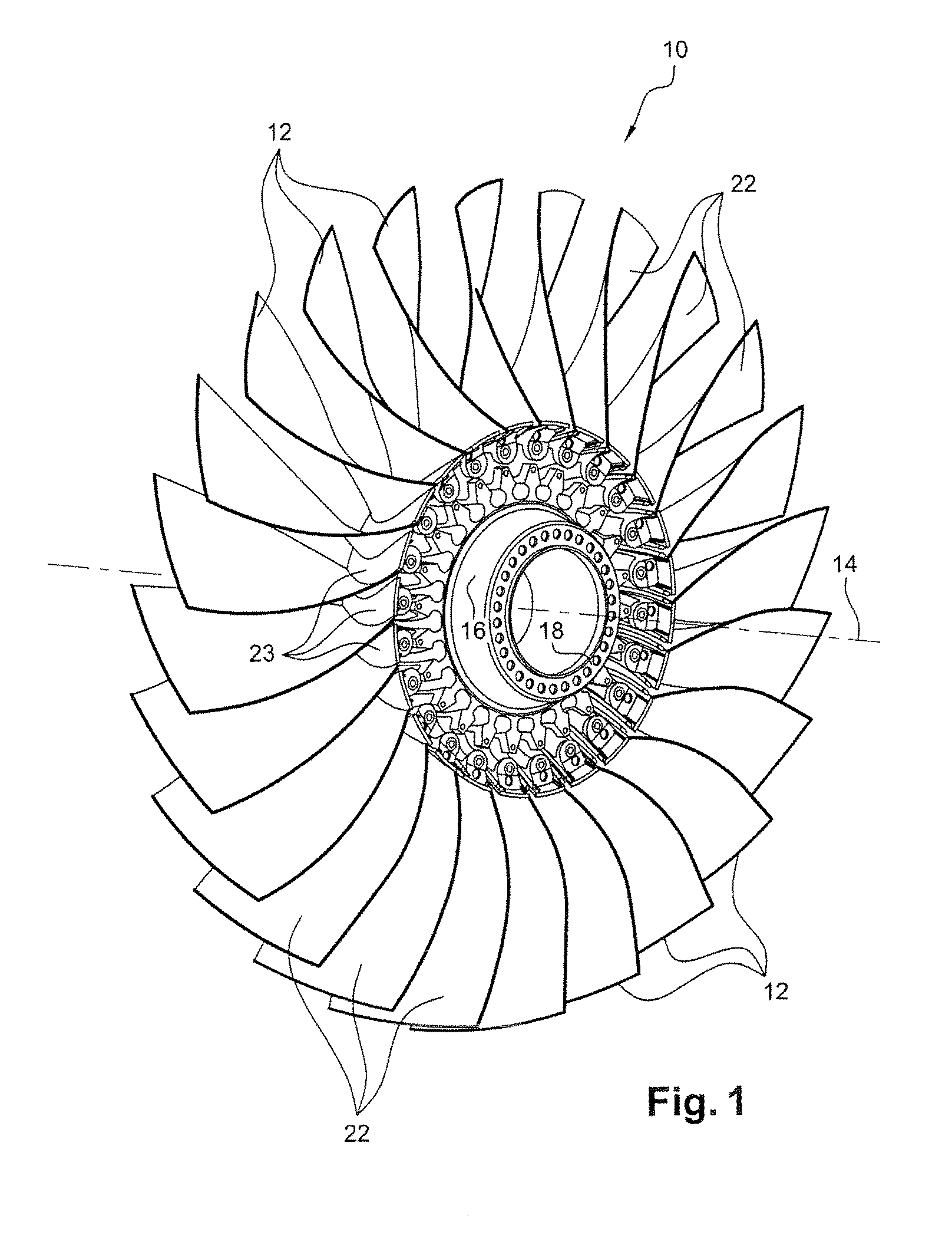 Method of calibrating the mass of components intended to be mounted at the periphery of a rotor