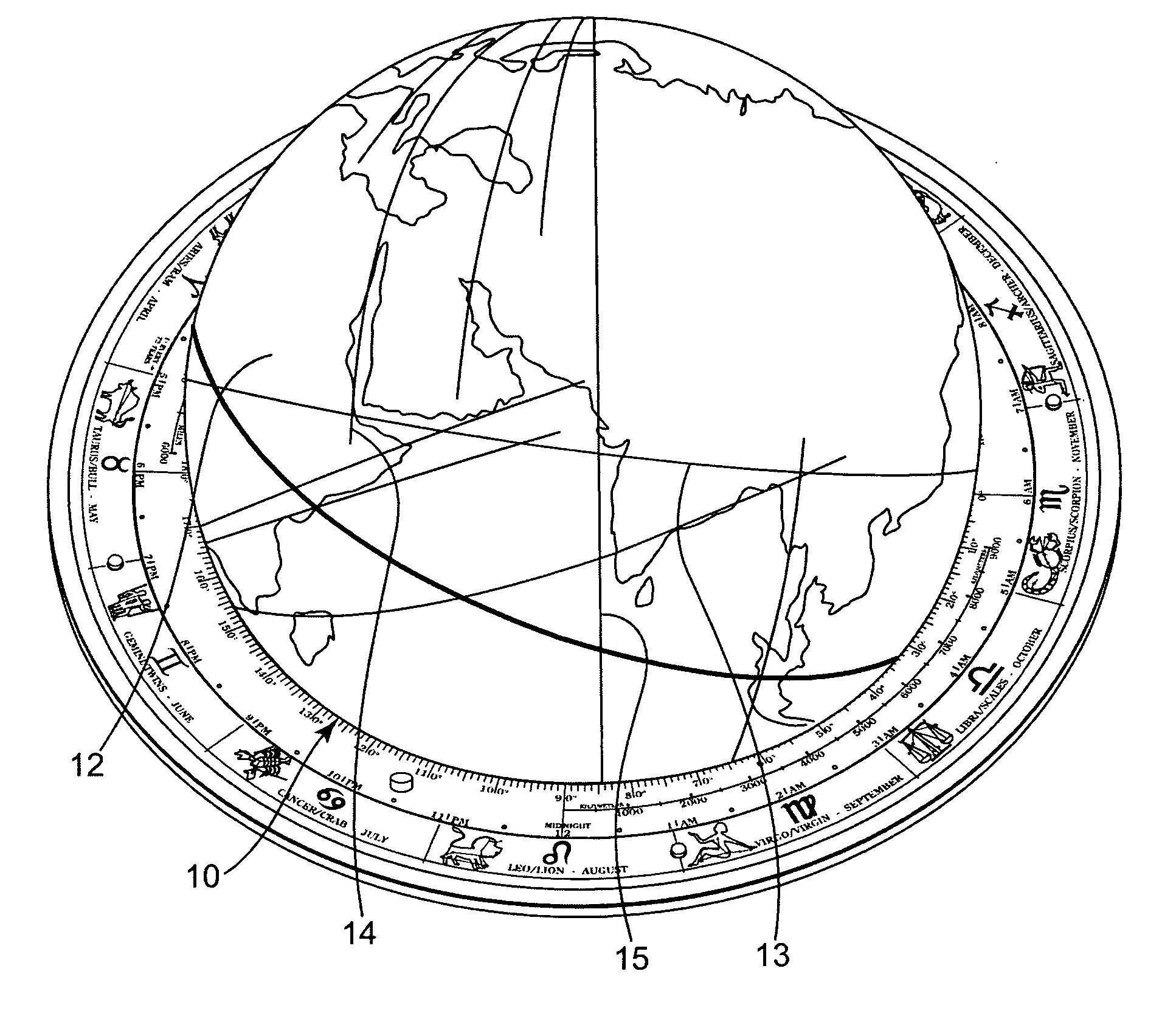 Globes having marked zones of geographic interest