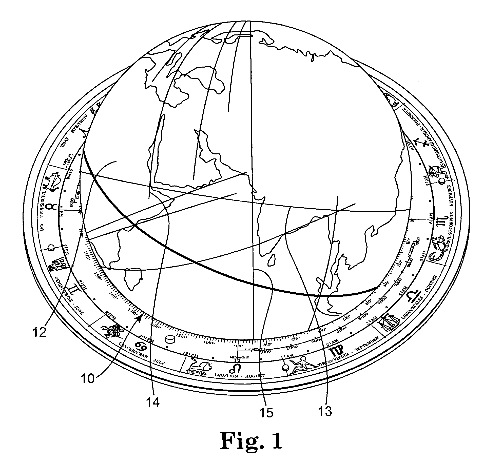 Globes having marked zones of geographic interest