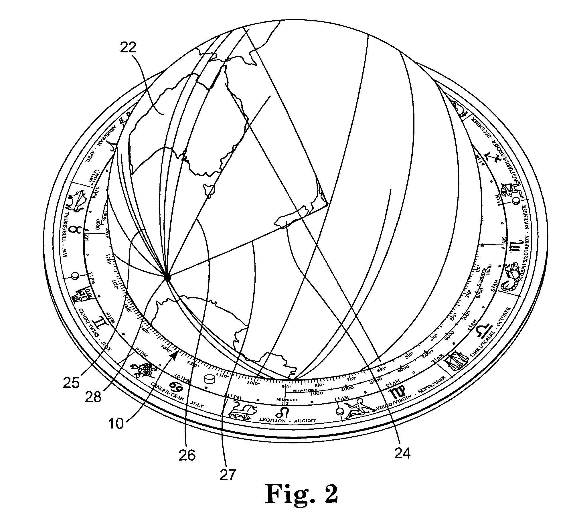 Globes having marked zones of geographic interest