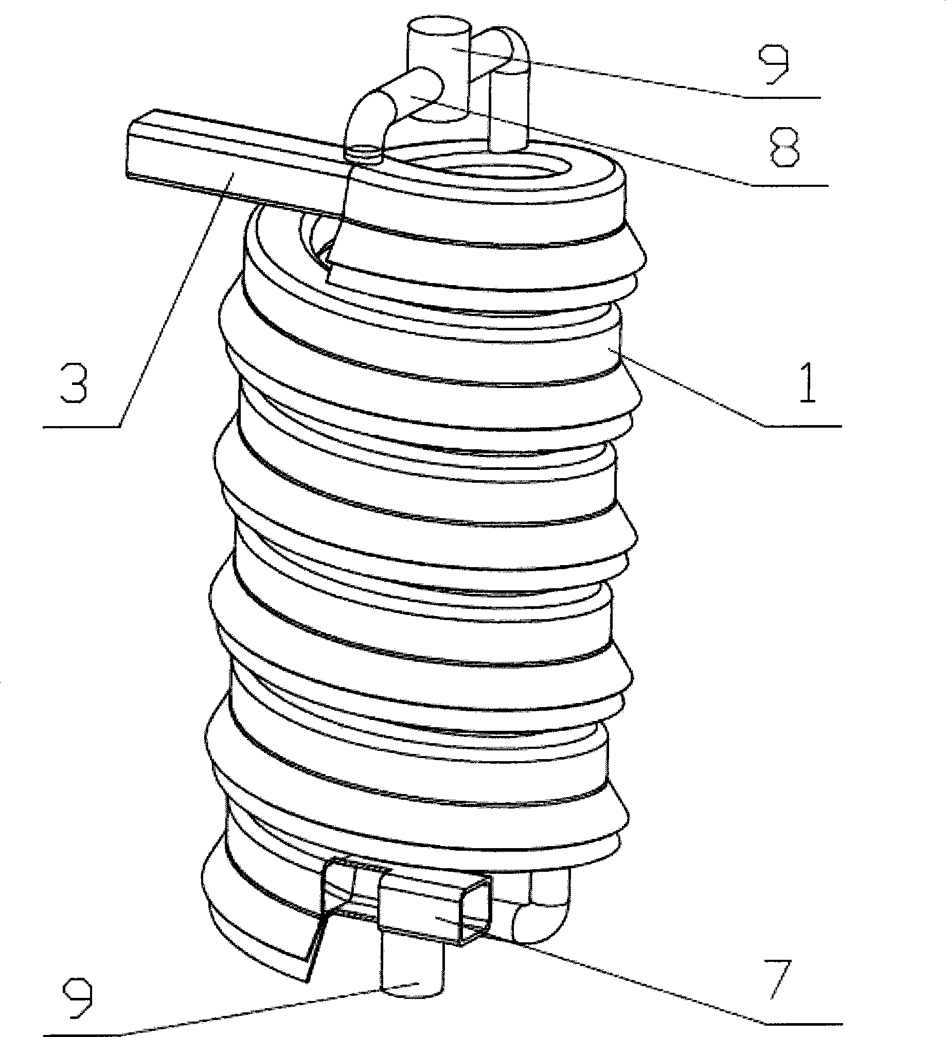 Spiral type gas-solid separation device