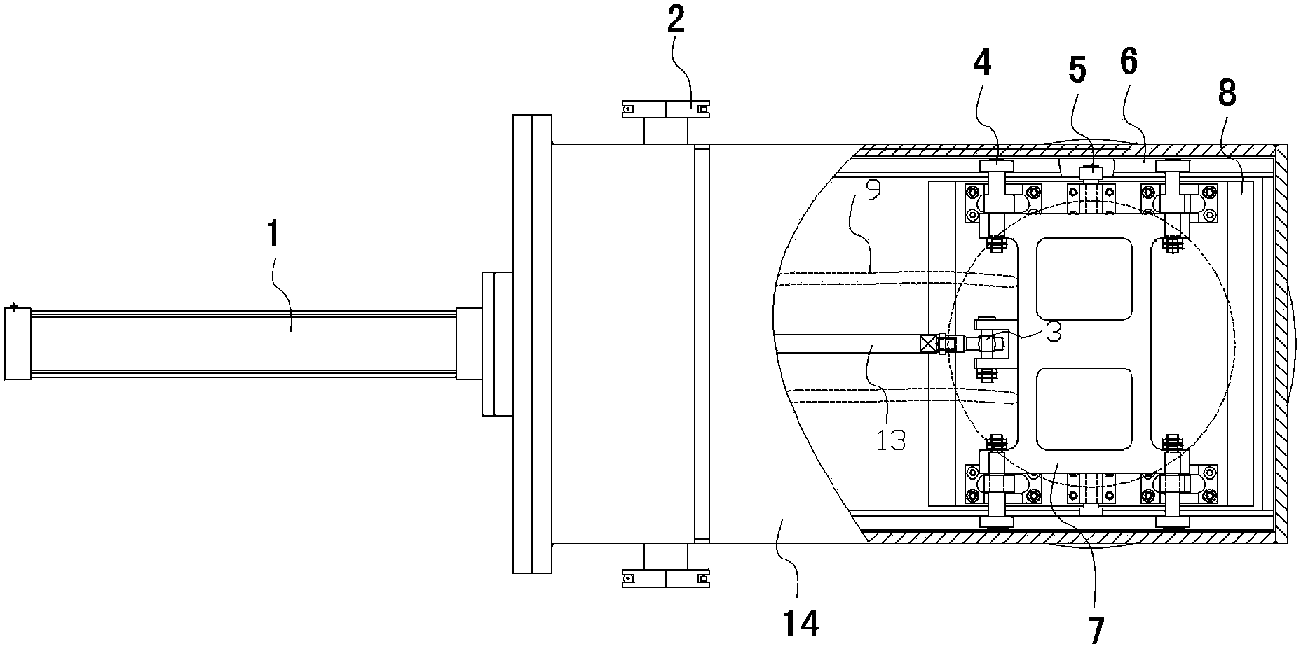 Guide rail vacuum connection rod gate valve