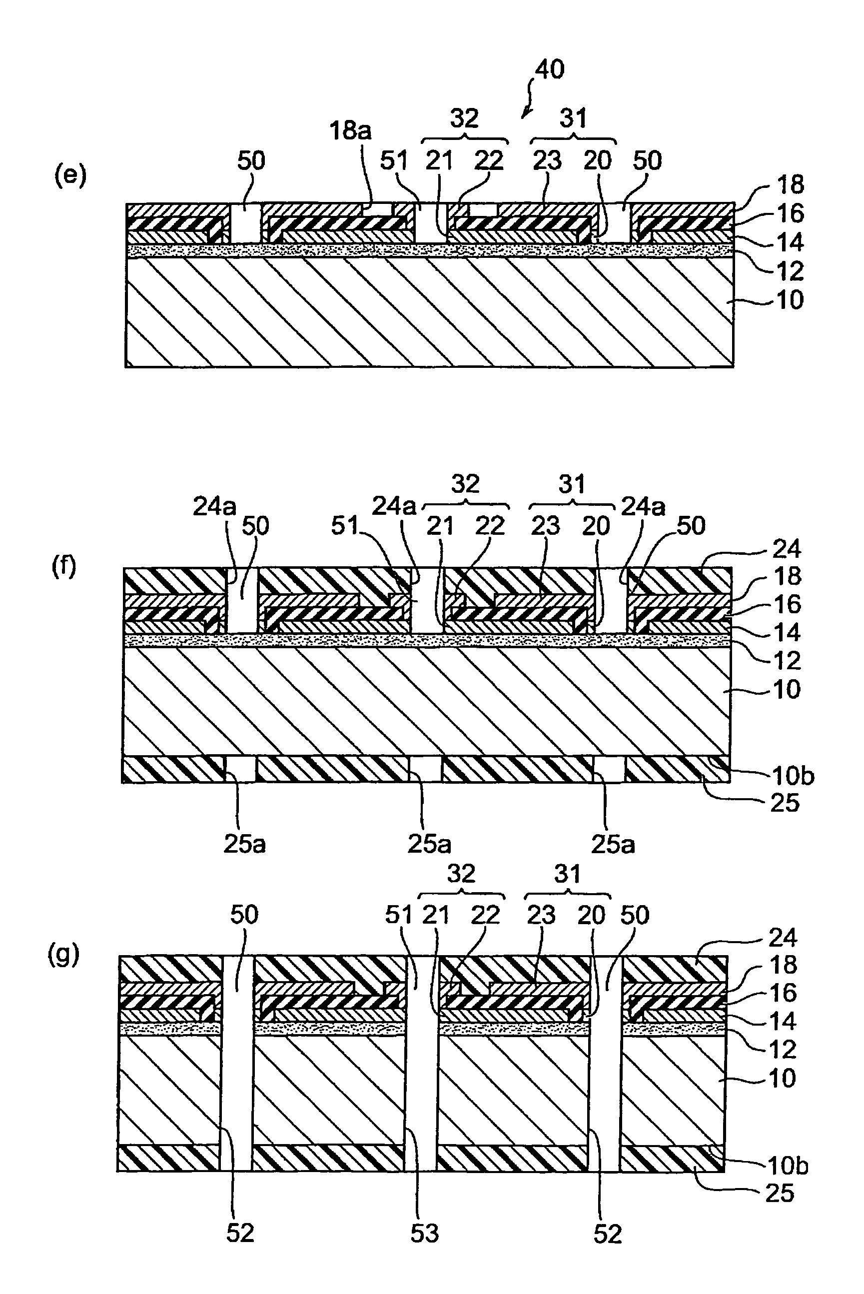 Method of manufacturing thin-film electronic device having a through-hole extending through the base and in communicative connection with an opening in the electrically conductive layer