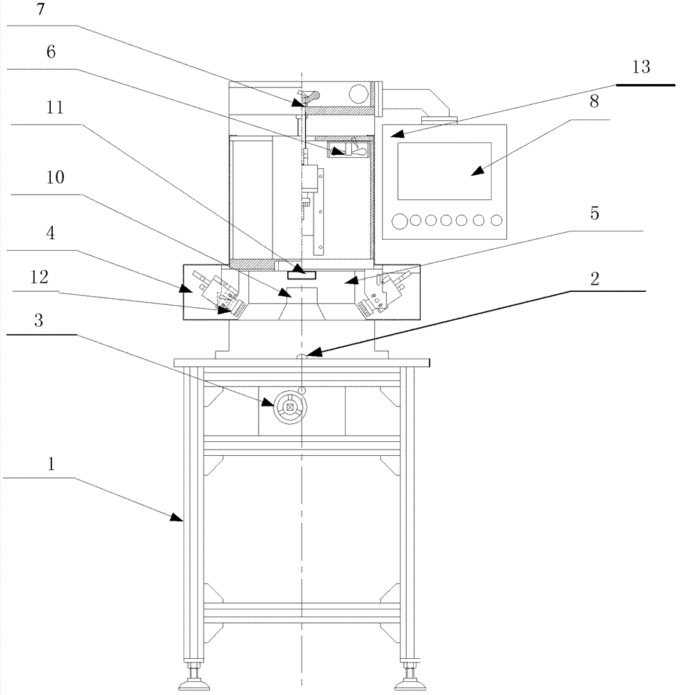 Multicast detection device and method for full-depth tooth side face defects of bevel gear