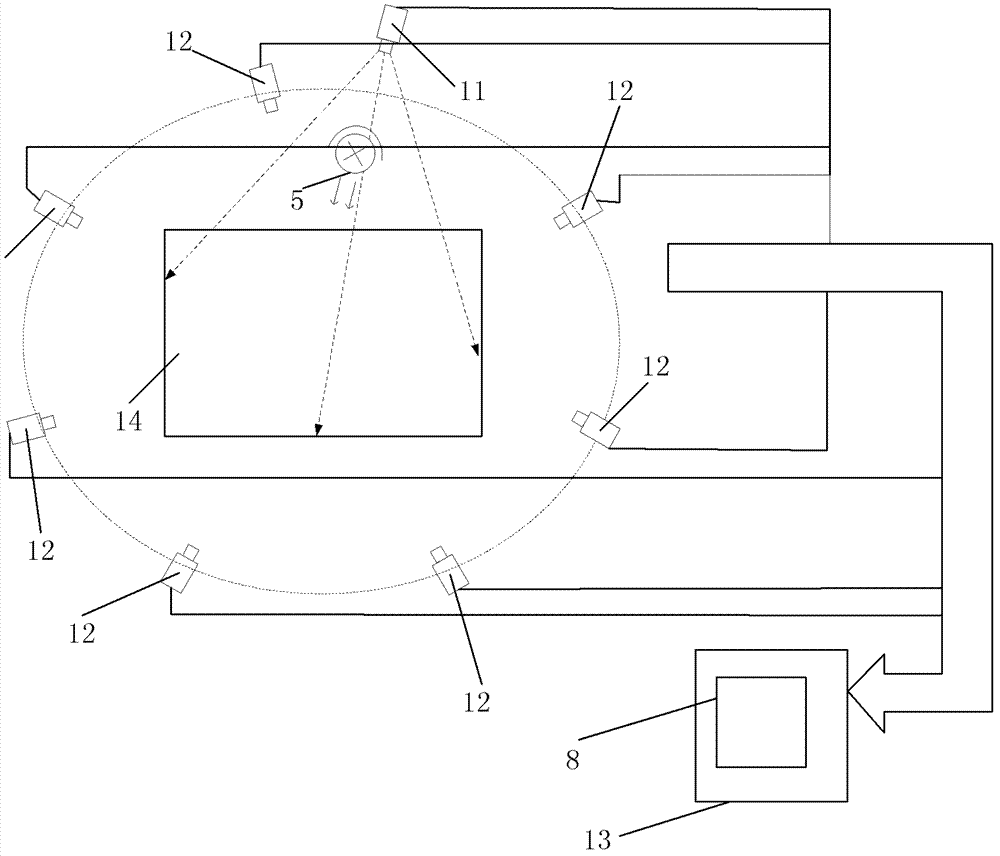 Multicast detection device and method for full-depth tooth side face defects of bevel gear