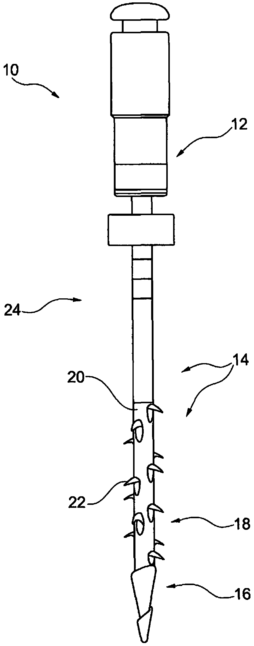 Medical device for removing tooth fragments