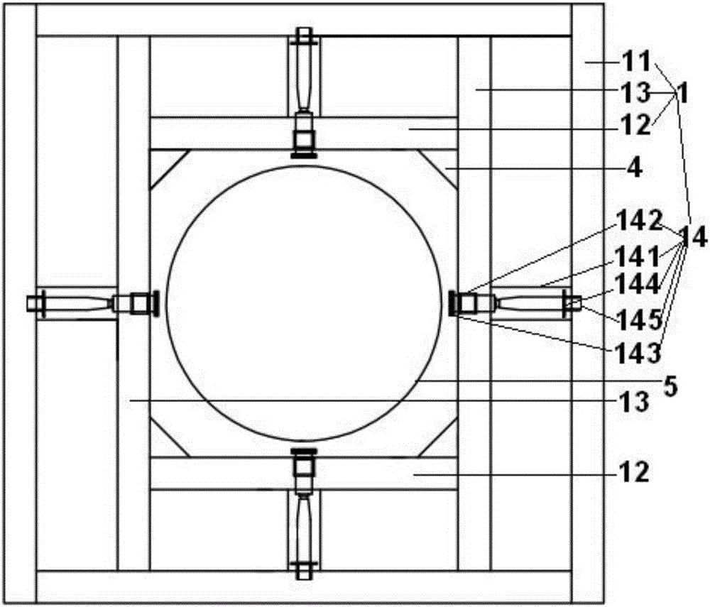 Drilling pile casing guide device provided with calibration mechanisms and control method