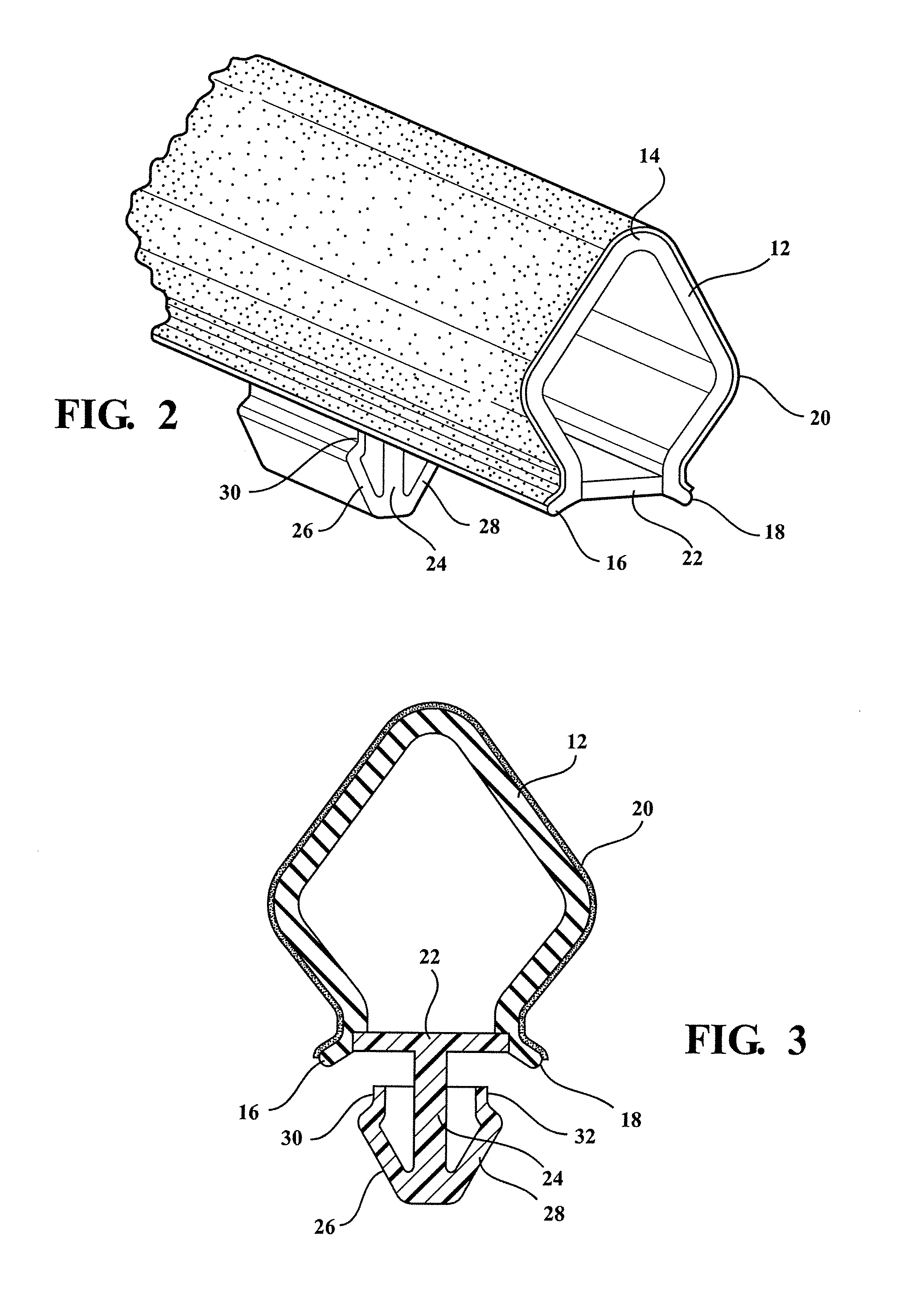 Method for injection molding end muckets to a previously molded vehicle panel and prior to installation of a separately extruded and elongated compression seal