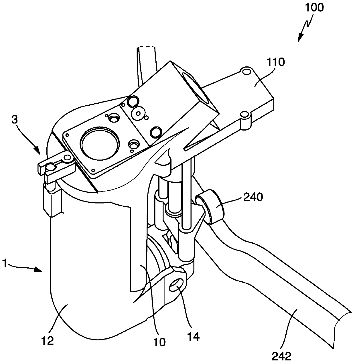 Device for the treatment of a container in a product filling system