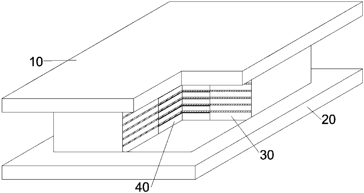 Large-deformation rubber support with combined cross section capable of reducing shear stiffness