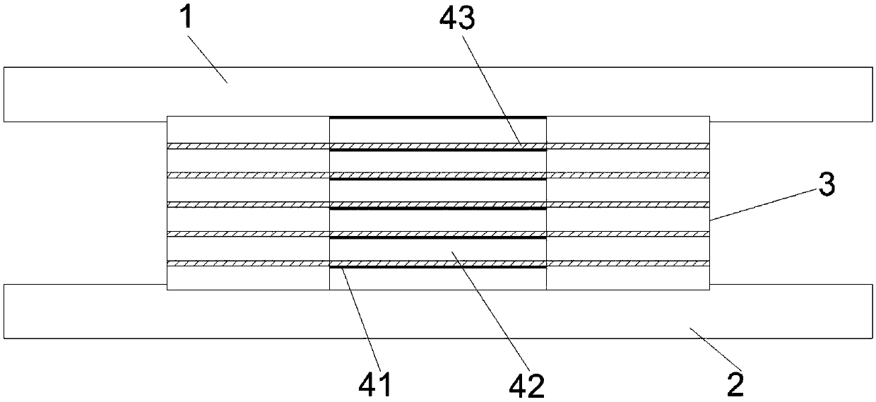 Large-deformation rubber support with combined cross section capable of reducing shear stiffness