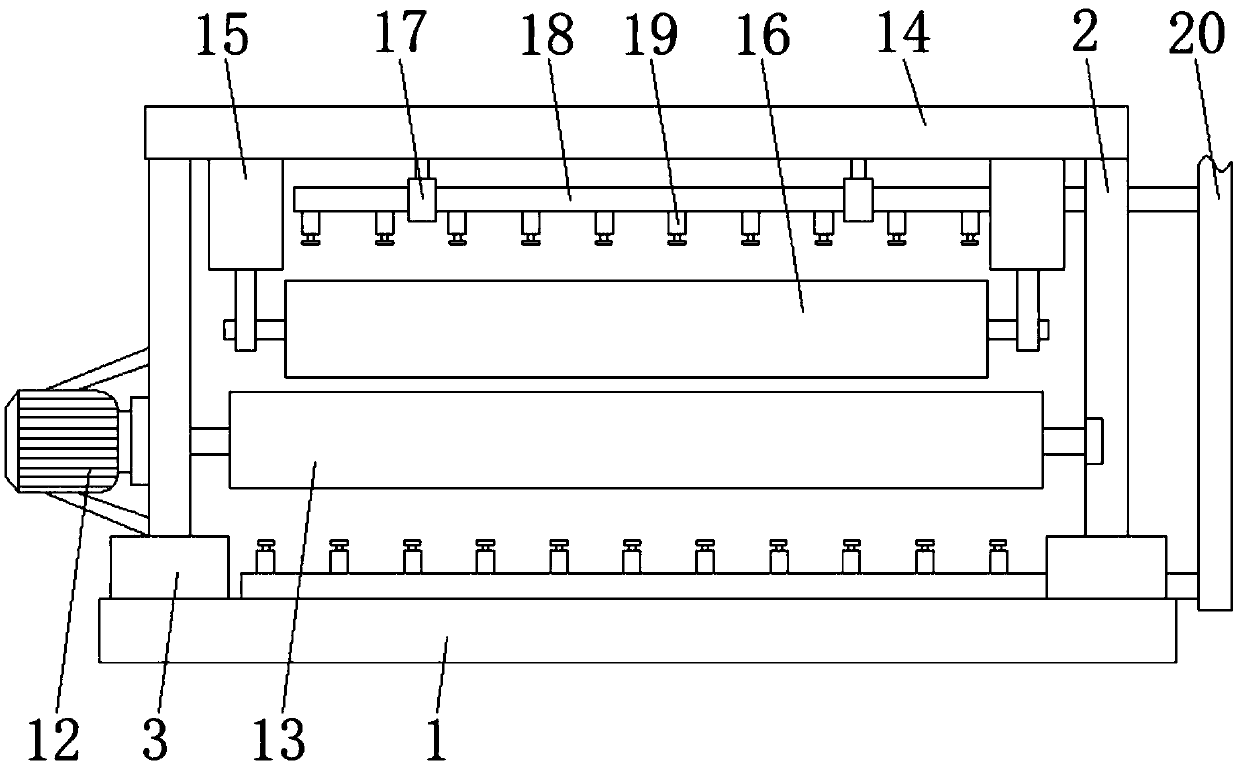 Surface gluing device for plate machining