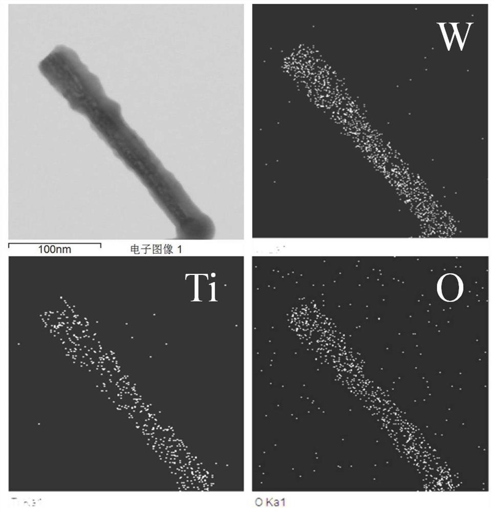 A crystalline tungsten trioxide/titanium doped amorphous tungsten oxide nanowire array and its preparation method