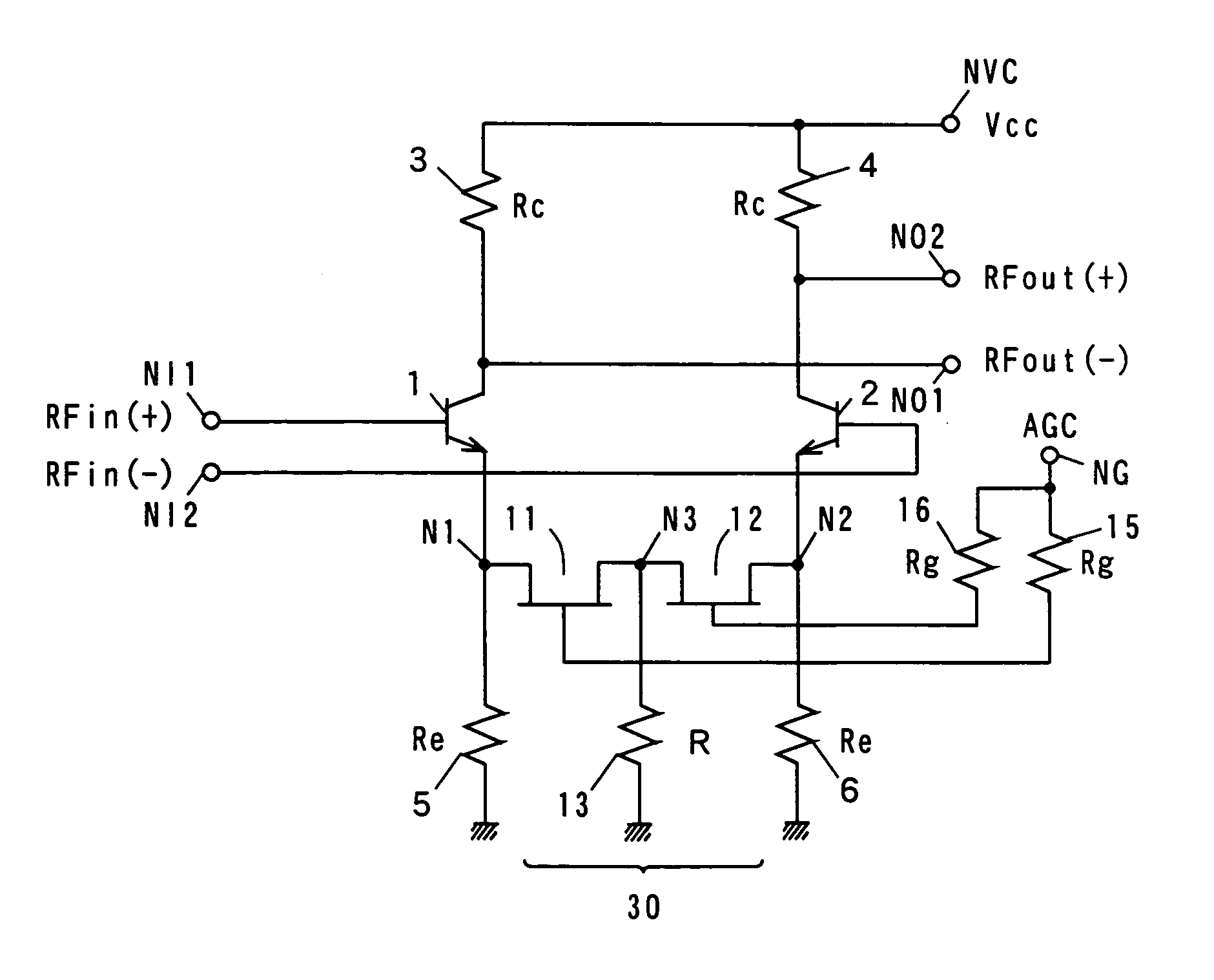 Variable impedance circuit, variable gain differential amplifier, multiplier, high-frequency circuit and differential distributed amplifier