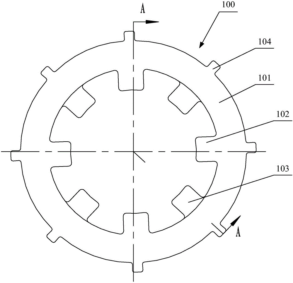 External rotor core, damping rotor and motor